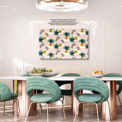 Tablou canvas cu frunze, arta abstracta, flori, tropical, multicolor 40x25CM [2]