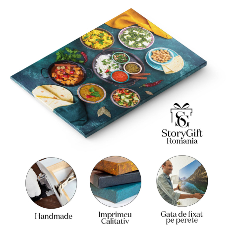 Tablou canvas cu lipie, mancare, orez, scortisoara, dafin, multicolor 40x25CM [1]