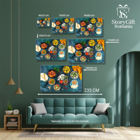 Tablou canvas cu lipie, mancare, orez, scortisoara, dafin, multicolor 40x25CM [4]