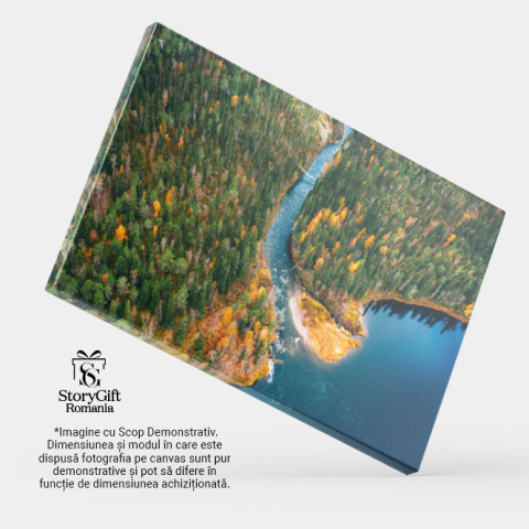 Tablou canvas cu peisaj, rau, toamna, copaci, apa, natura, multicolor 40x25CM [3]