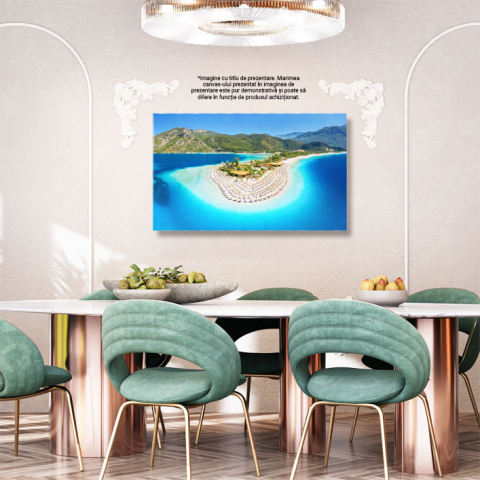 Tablou canvas cu peninsula, munti, mare, palmieri, cer, multicolor 40x25CM [2]