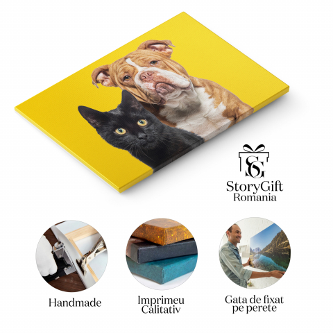 Pisica și Câinele - O Poveste de Prietenie în Natură, Marime 40x25CM [1]