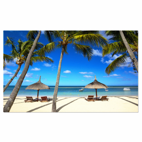 Plaja Paradisiacă în Mauritius - Relaxare Sub Soarele Tropical, Marime 40x25CM
