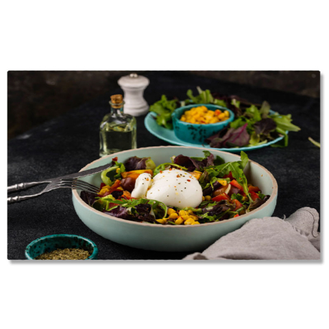 Tablou canvas cu salata, mancare sanatoasa, ou, porumb, multicolor 40x25CM [0]