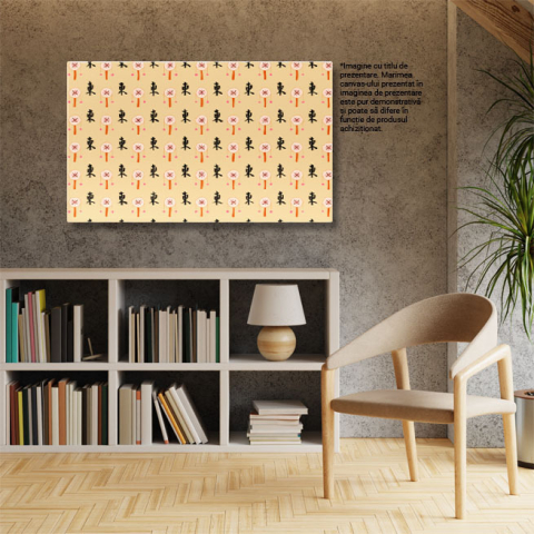 Tablou canvas cu simbol asiatic, japoneza, abstract, arta vectoriala, multicolor 40x25CM [2]