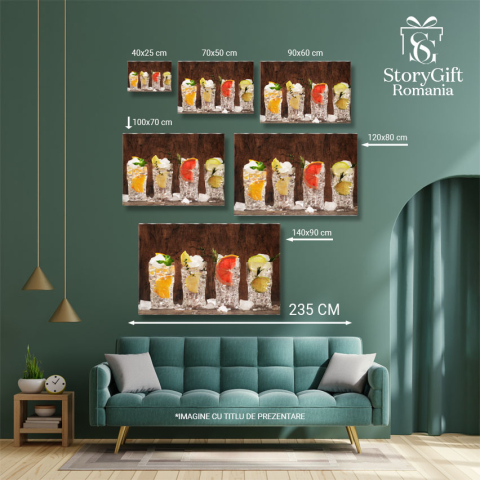 Tablou Canvas Cu Variante Fara Alcool: Mocktail-uri si Bucurii Nealcoolice 40x25CM [4]