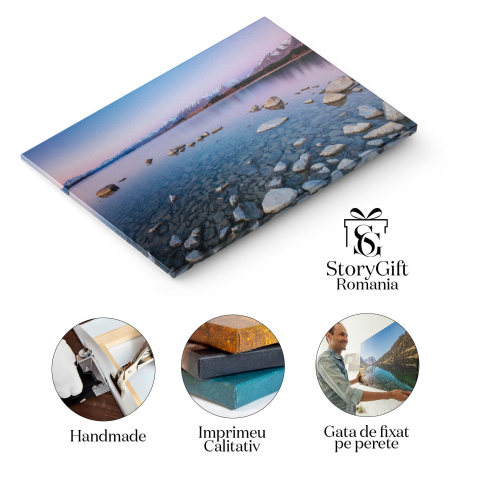 Tablou Canvas Culori si Liniste la Lacul Tekapo in Noua Zeelanda, Albastru, Fara Nimeni, Apus, Destinatie, Idilic 2667 40x25CM [1]