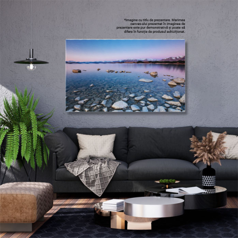 Tablou Canvas Culori si Liniste la Lacul Tekapo in Noua Zeelanda, Albastru, Fara Nimeni, Apus, Destinatie, Idilic 2667 40x25CM [2]