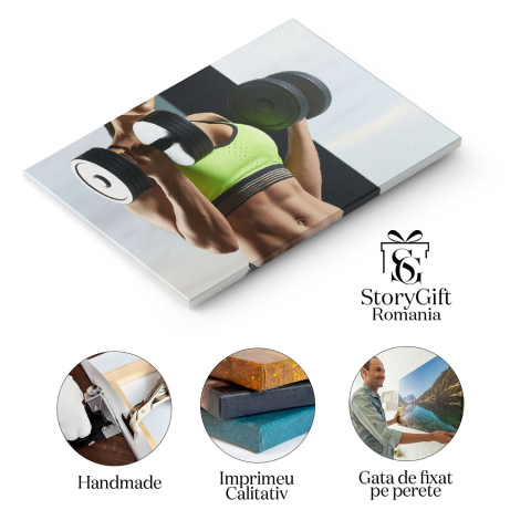 Tablou Canvas - Dedicare si sanatate: fitness si pasiune sportiva - gym, athlete, health 40x25CM [1]