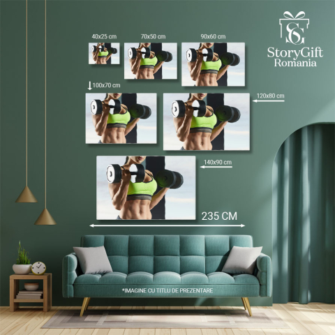 Tablou Canvas - Dedicare si sanatate: fitness si pasiune sportiva - gym, athlete, health 40x25CM [4]