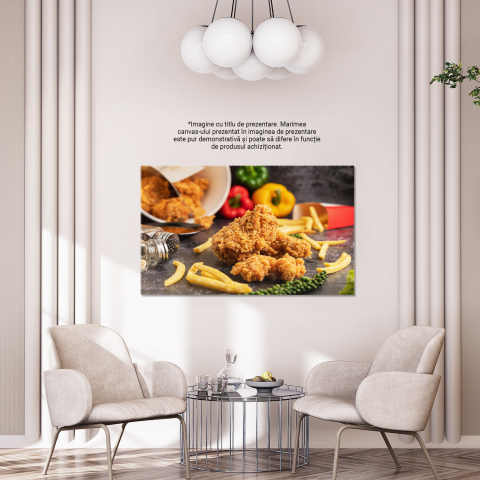 Delicioasa Combinație de Pui Prăjit și Cartofi Pai: Un Festin Vizual, Marime 40x25CM [3]