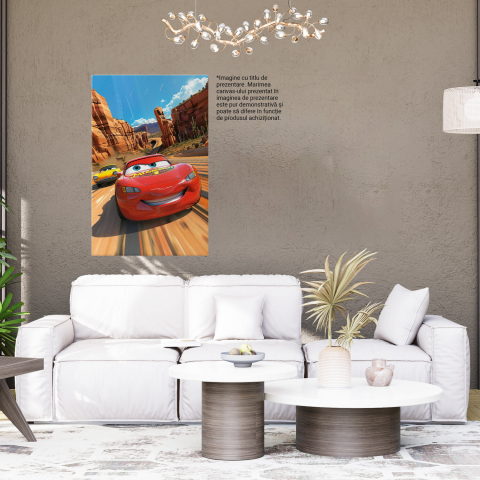 Întrecerea Mașinilor din Desene Animate în Deșert - Pictură Digitală, Marime 40x25CM [3]