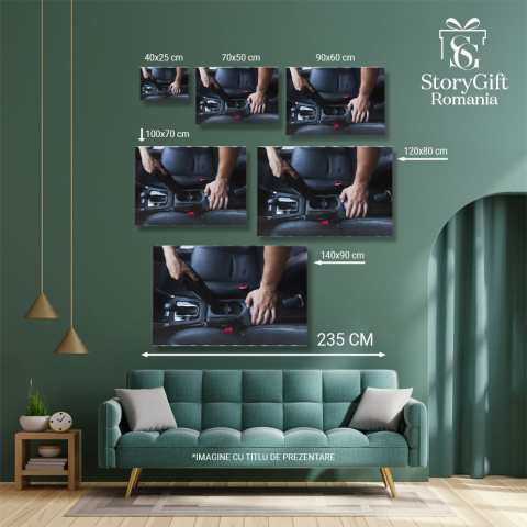 Tablou Canvas: Detalii interioare, curatare auto, echipament, atelier, calitate 40x25CM [4]