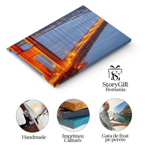 Tablou Canvas Detaliu al Podului Golden Gate in San Francisco arhitectura, pod, California, San Francisco, simbol 1648 40x25CM [1]