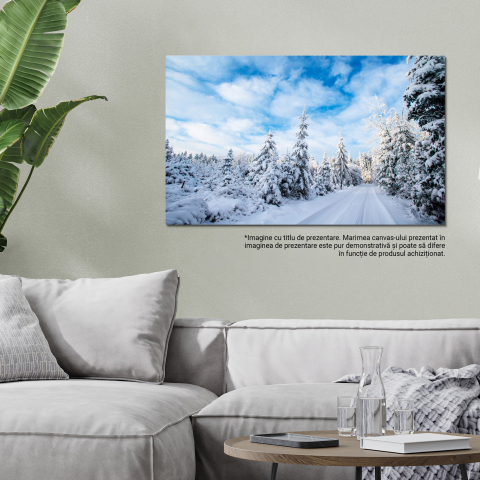 Tablou Canvas - Dimineata cu Ceta si Zapada: Peisaj Iarna, Lumina si Farmec in Natura Salbatica 120x80CM [4]