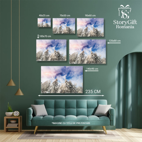 Tablou Canvas - Dimineata cu Ceta si Zapada: Peisaj Iarna, Lumina si Magie in Natura 40x25CM [4]