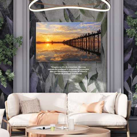 Tablou Canvas - Dimineata in Bagan, Myanmar: Puntea U Bein 40x25CM [2]