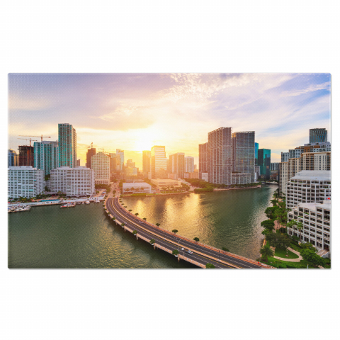 Oraș - Dimineața în Brickell - Arhitectura în Eclipsă Urbană, Marime 40x25CM