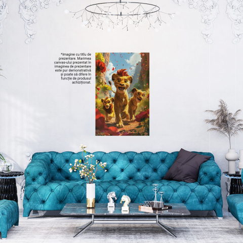 Regele Leu cu Petale de Trandafir - Pictură Digitală, Marime 40x25CM [3]