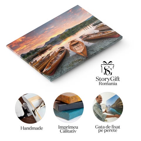 Districtul Lacului, Cumbria: Barci cu Vasle și Peisaje de Toamnă, Marime 40x25CM [1]