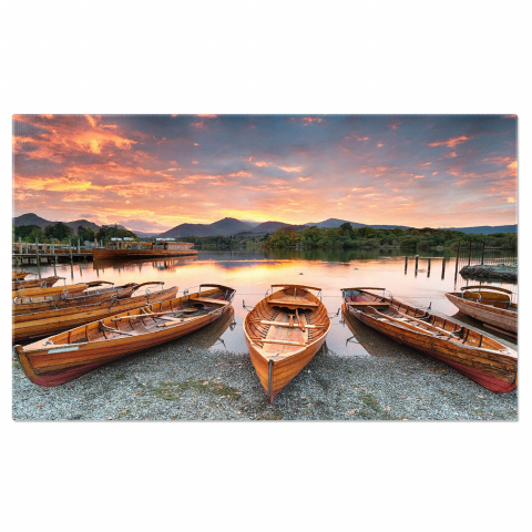 Peisaj - Districtul Lacului, Cumbria: Barci cu Vasle și Peisaje de Toamnă, Marime 40x25CM