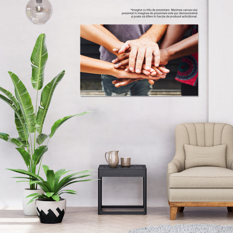 Tablou Canvas: Diversificare și Umanitate prin Mâini de Copii, Marime 40x25CM [3]