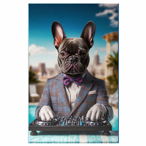 Meserii - Tablou Canvas Personalizat DJ La Petrecere PiscinaMarime 40x25CM