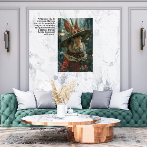 Doamna Iepuroaica în Rochie Regală Roșie - Pictură Digitală, Marime 40x25CM [2]