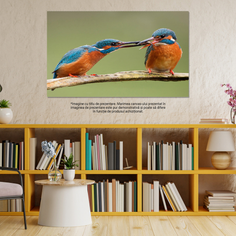 Tablou Canvas Două Inimi pentru Unul: Peisaj de Iubire în Lumea Animală, Marime 40x25CM [2]