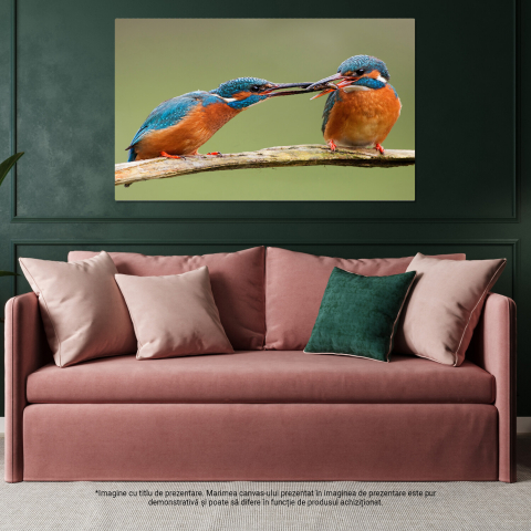 Tablou Canvas Două Inimi pentru Unul: Peisaj de Iubire în Lumea Animală, Marime 40x25CM [3]