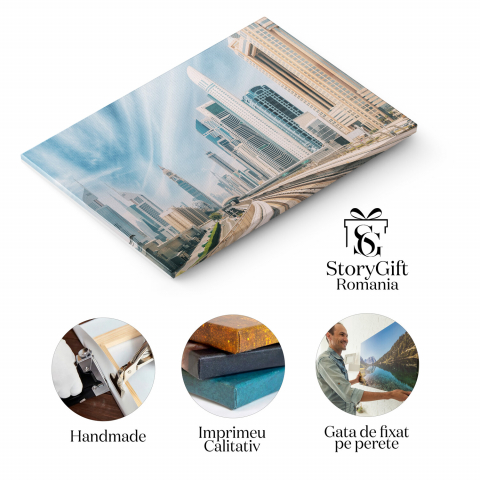 Drum de Metrou Printre Zgârie-Nori în Dubai: O Viziune Urbană Modernă, Marime 40x25CM [1]