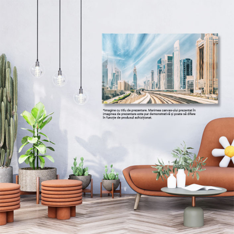 Tablou Canvas Drum de Metrou Printre Zgarietori in Dubai Trafic, Modern, Urban, Turism 3008 40x25CM [2]