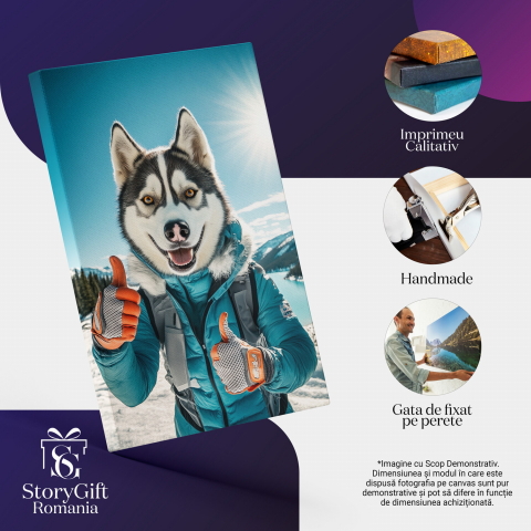 Tablou Canvas Personalizat Drumeț Vesel între MunțiMarime 90x60CM [3]