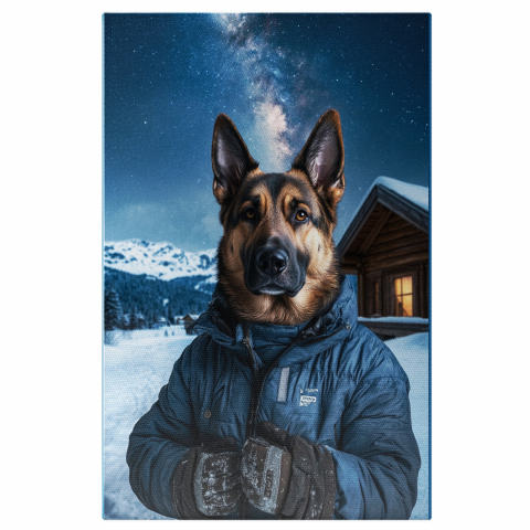 Natură - Tablou Canvas Personalizat Drumeție la Polul Nord cu Geacă de Iarnă
Marime 140x90CM