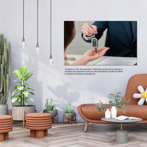 Tablou Canvas: Drumul catre propria casa - agent imobiliar, afaceri, credit, documentatie 70x50CM [1]