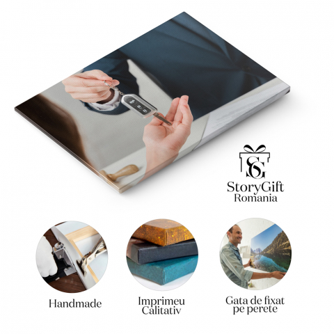 Tablou Canvas: Drumul catre propria casa - agent imobiliar, afaceri, credit, documentatie 70x50CM [4]