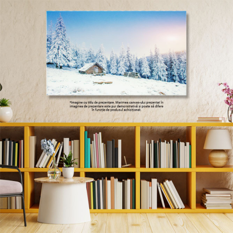 Tablou Canvas - Drumuri de Zapada in Parcul Alb: Peisaj in Zilele Geroase ale Iernii 40x25CM [2]