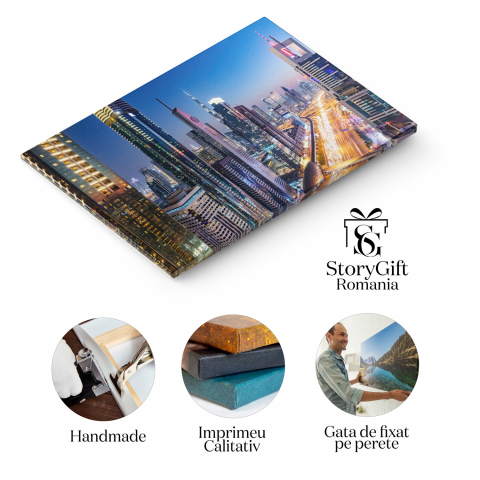 Tablou Canvas: Arhitectura Modernă și Skyline-ul Dubaiului, Marime 40x25CM [1]
