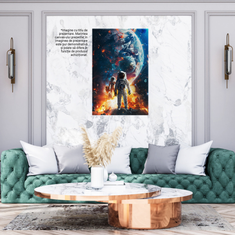 Echipa de Astronauți în Costume Albe - Tablou Canvas Cosmic, Marime 40x25CM [2]