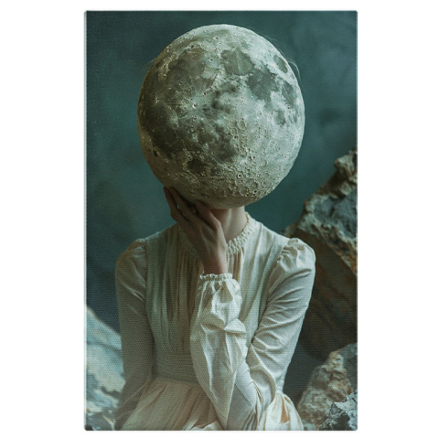 Abstract - Tablou Canvas Eco Geologic Femeia Invită la Explorarea Profunzimilor Nevăzute ale Pământului , Pictura Digitala 40x25CM