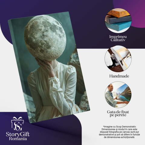 Tablou Canvas Eco Geologic Femeia Invită la Explorarea Profunzimilor Nevăzute ale Pământului , Pictura Digitala 40x25CM [2]