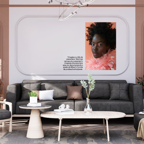 Tablou Canvas Ecoul Penelor Roz de pe Rochia Fetei Mulatre Reverberații Vizuale ale Naturii , Pictura Digitala 40x25CM [1]