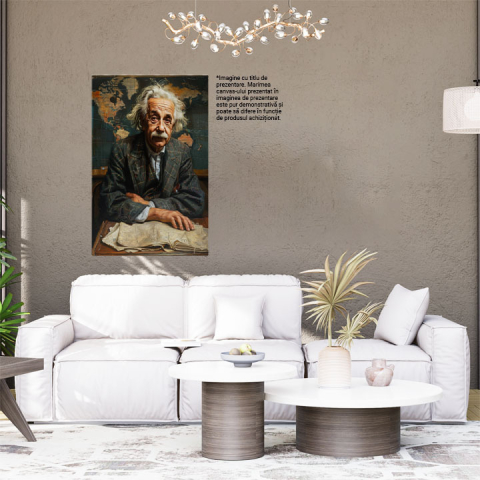 Tablou Canvas Ecoul Trecutului Amintiri din Epoca de Aur Einstein și Splendoarea Vremurilor de Trecute , Pictura Digitala 40x25CM [1]