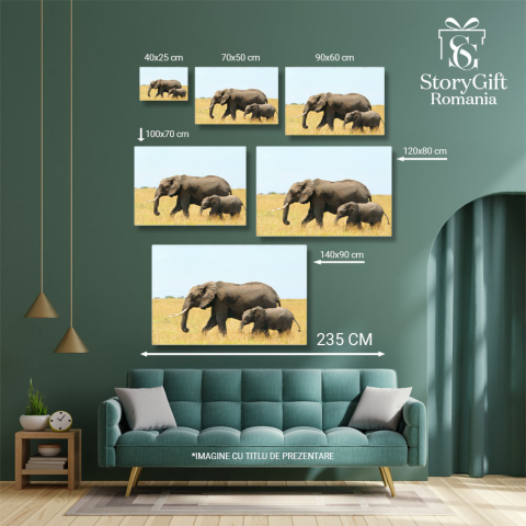 Tablou Canvas - Elefant African din Kenya: Safari, Natura si Viata Salbatica 40x25CM [4]