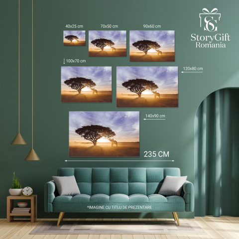 Elefant în Pădure la Apus - O Frumusețe Naturală din Thailanda, Marime 40x25CM [3]