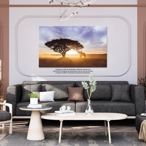 Elefant în Pădure la Apus - O Frumusețe Naturală din Thailanda, Marime 40x25CM [2]