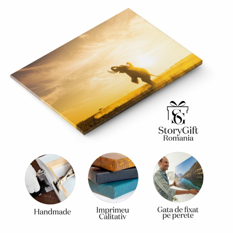 Elefant la Apus în Peisaj Urban, Marime 40x25CM [1]