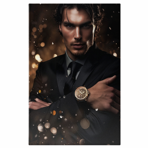 Bărbat Elegant cu Privire Seducătoare – Pictură Digitală cu Detalii Rafinament, Marime 40x25CM