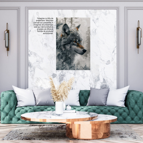 Energia Lupului Agile - Fantomele Haitei în Regatul Alb sub Clar de Lună - Pictură Digitală, Marime 40x25CM [2]