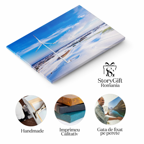 Tablou Canvas Energie din Vânt: Parcul Eolian Aerial pentru un Viitor Verde, Marime 40x25CM [1]